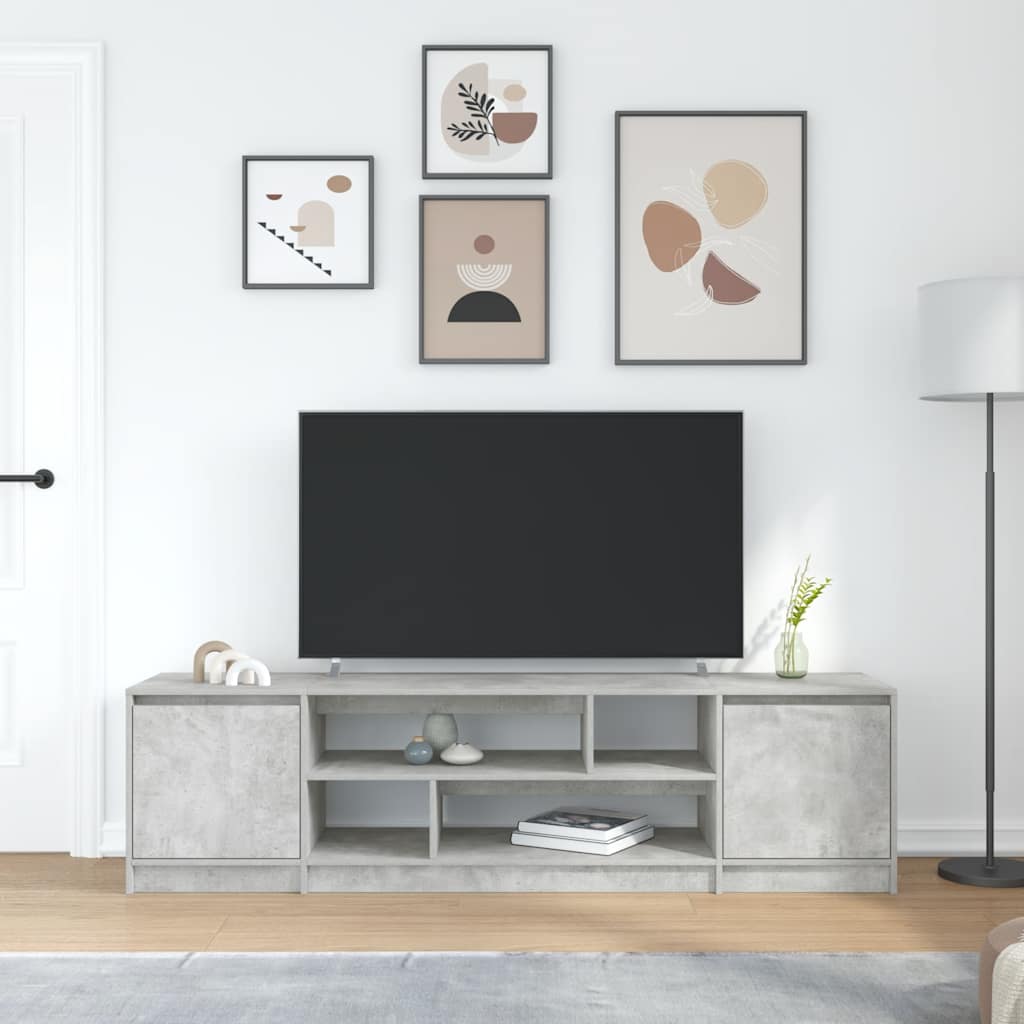 Mobile Porta TV Grigio Cemento 188,5x41x50 cm Legno Multistrato - homemem39