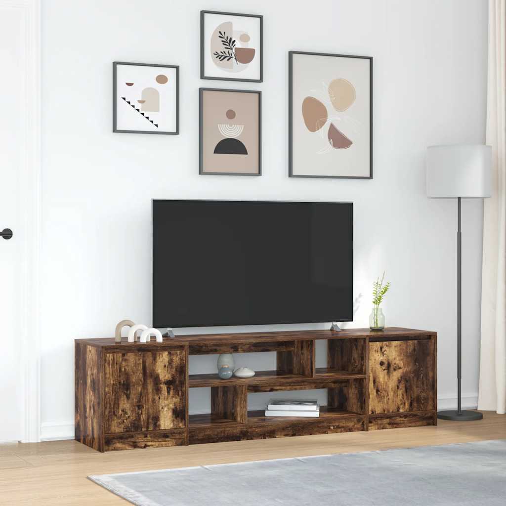 Mobile Porta TV Rovere Fumo 188,5x41x50 cm in Legno Multistrato