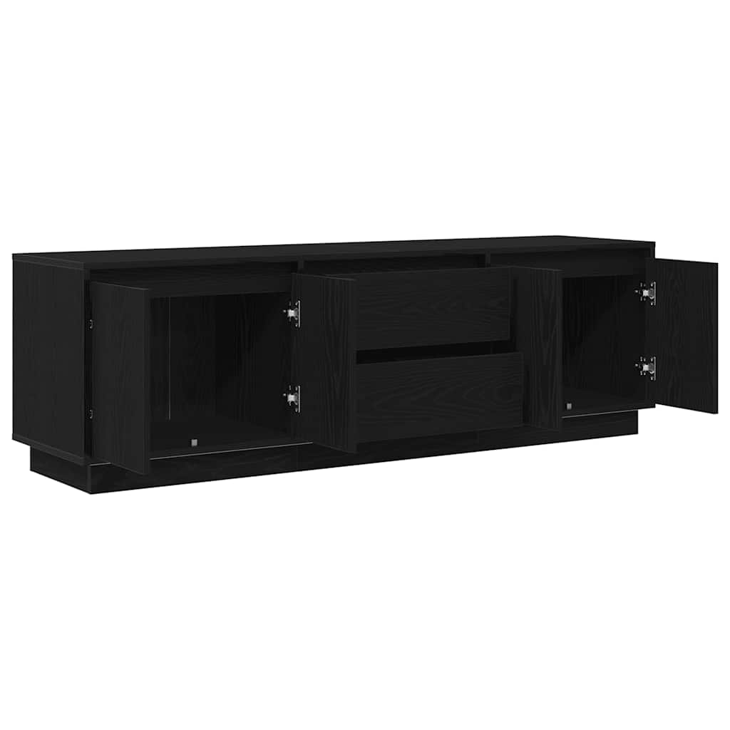 Mobile Porta TV con Luci LED Rovere Nero 160,5x41x50 cm - homemem39