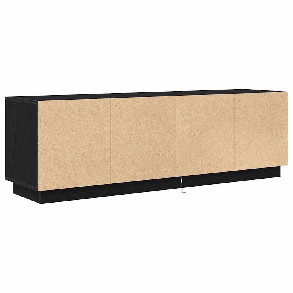 Mobile Porta TV con Luci LED Rovere Nero 160,5x41x50 cm - homemem39