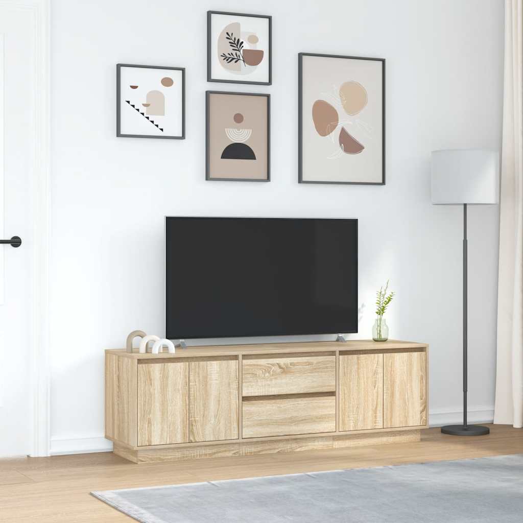 Mobile Porta TV con Luci LED Rovere Sonoma 160,5x41x50 cm - homemem39