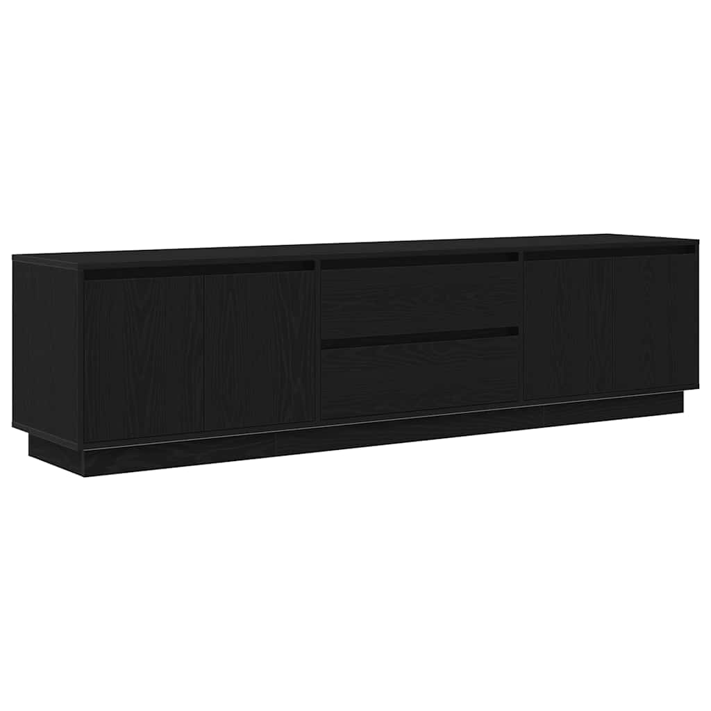 Mobile Porta TV con Luci LED Rovere Nero 193,5x41x50 cm - homemem39