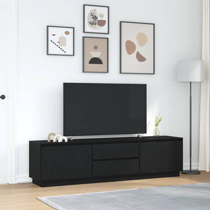 Mobile Porta TV con Luci LED Rovere Nero 193,5x41x50 cm