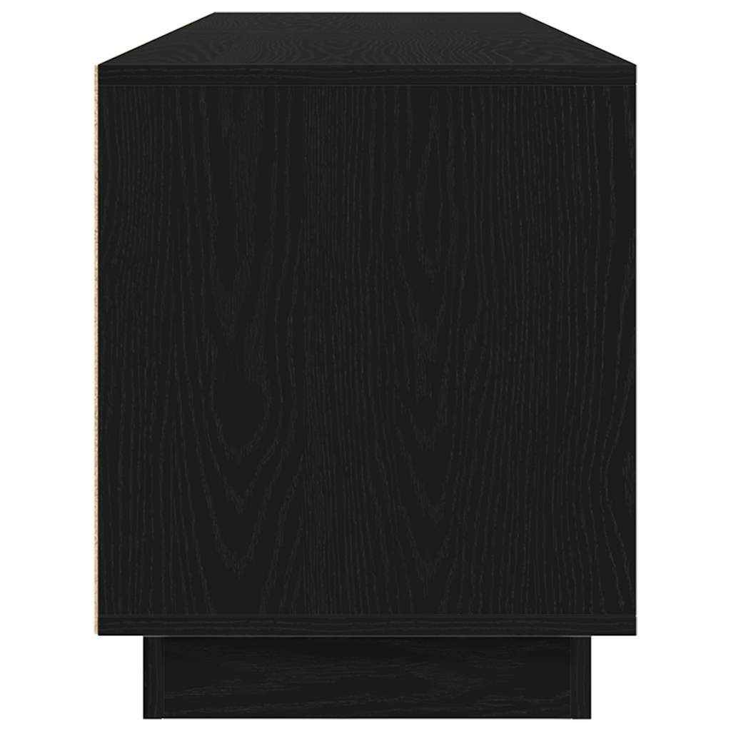 Mobile Porta TV con Luci LED Rovere Nero 193,5x41x50 cm