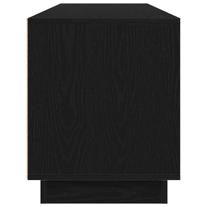 Mobile Porta TV con Luci LED Rovere Nero 193,5x41x50 cm