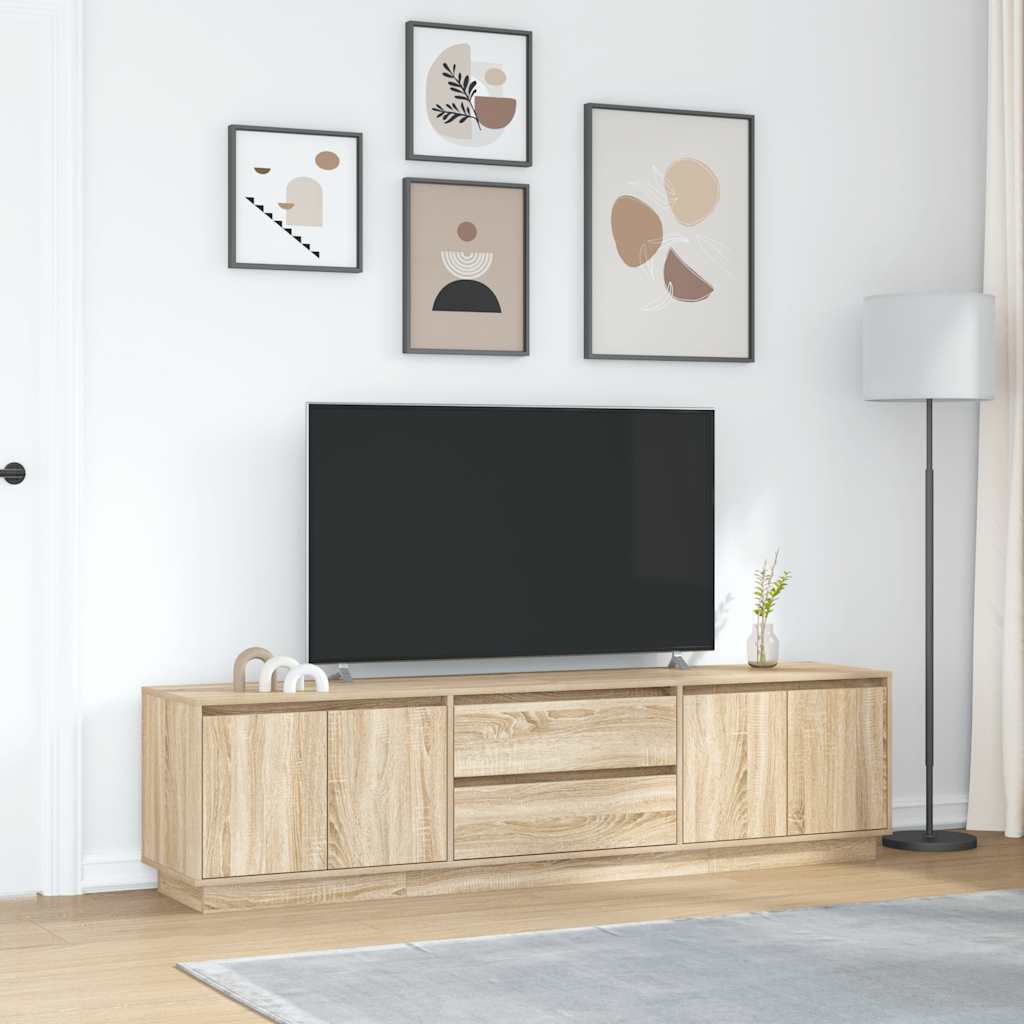 Mobile Porta TV con Luci LED Rovere Sonoma 193,5x41x50 cm