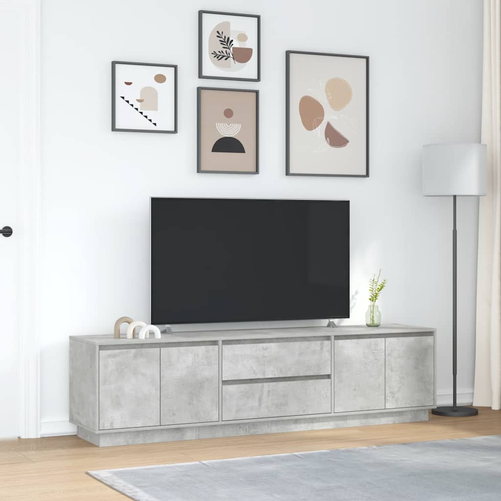 Mobile Porta TV con Luci LED Grigio Cemento 193,5x41x50 cm - homemem39