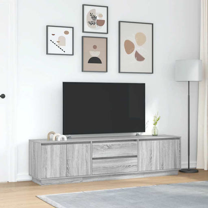 Mobile Porta TV con Luci LED Grigio Sonoma 193,5x41x50 cm