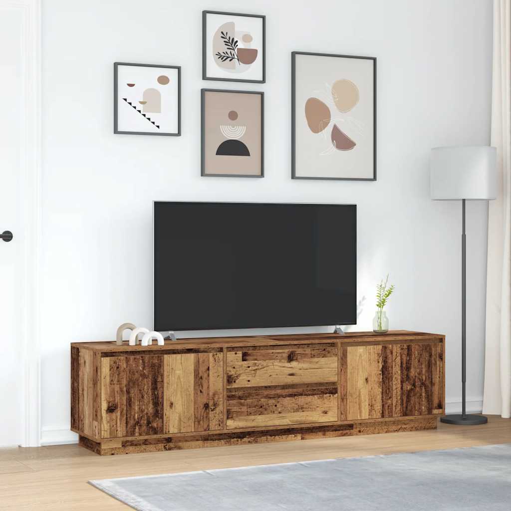 Mobile Porta TV con Luci LED Legno Antico 193,5x41x50 cm - homemem39