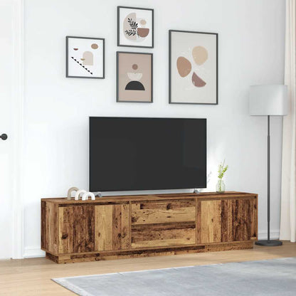 Mobile Porta TV con Luci LED Legno Antico 193,5x41x50 cm