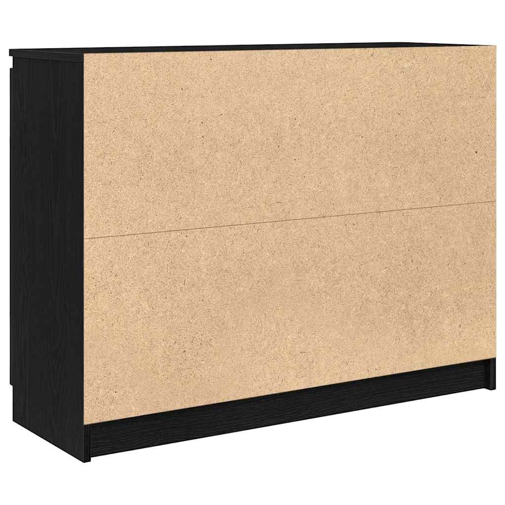 Credenza con Cassetti Rovere Nero 100,5x35x76 cm Truciolato - homemem39