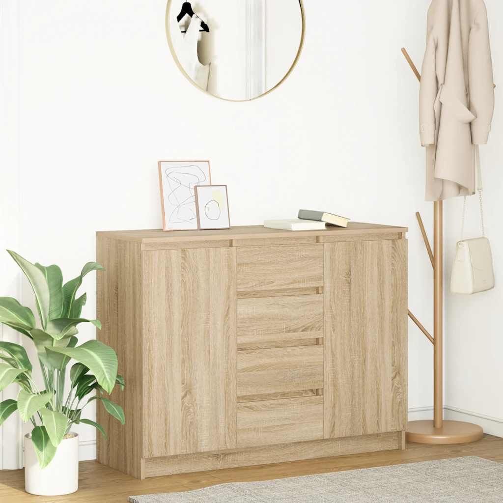 Credenza con Cassetti Rovere Sonoma 100,5x35x76cm in Truciolato - homemem39