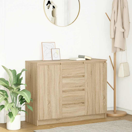 Credenza con Cassetti Rovere Sonoma 100,5x35x76cm in Truciolato - homemem39