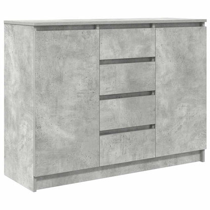 Credenza con Cassetti Grigio Cemento 100,5x35x76 cm Truciolato - homemem39