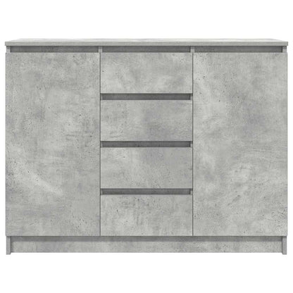 Credenza con Cassetti Grigio Cemento 100,5x35x76 cm Truciolato - homemem39