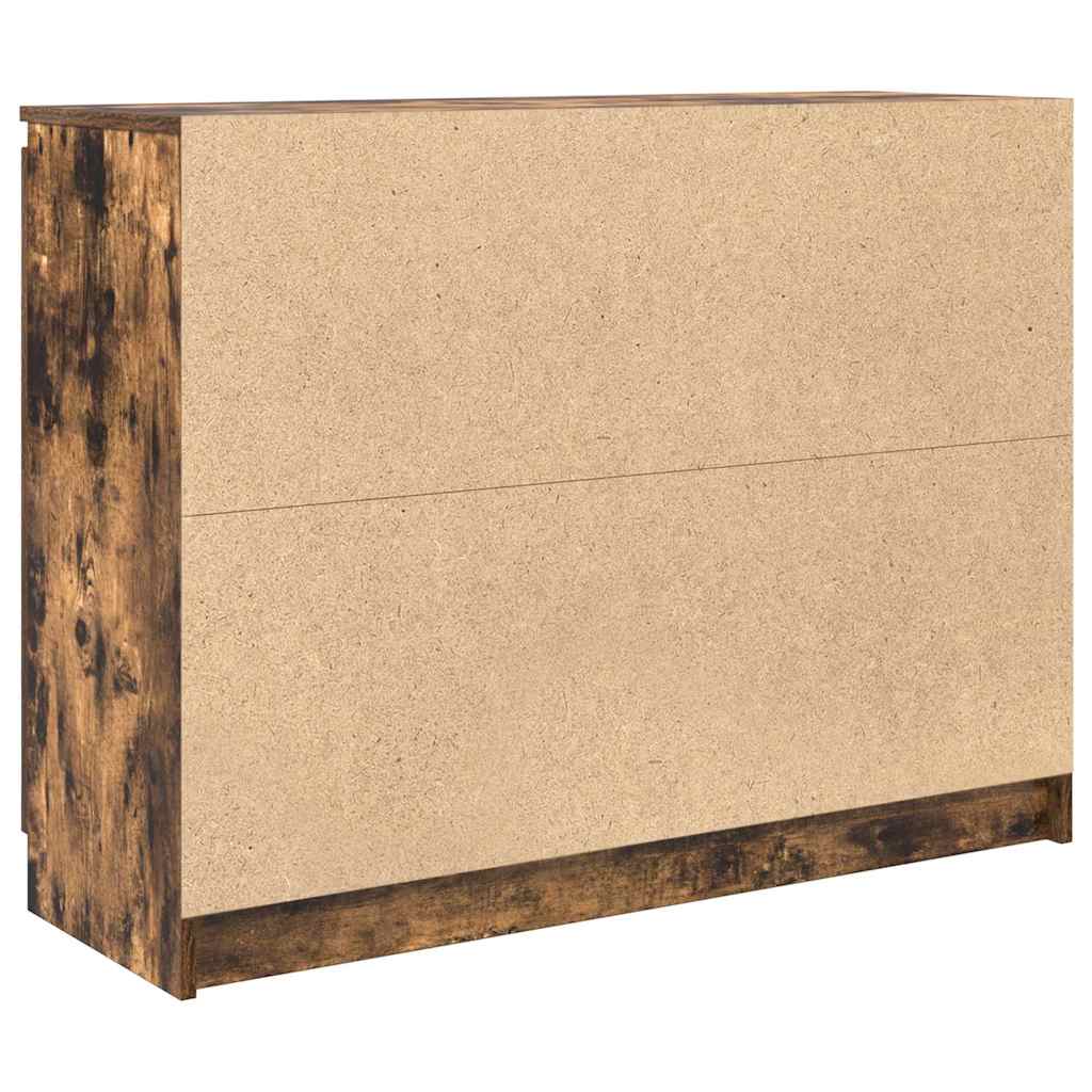 Credenza con Cassetti Rovere Fumo 100,5x35x76 cm in Truciolato - homemem39