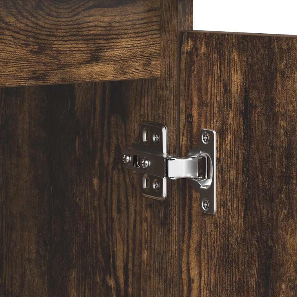 Credenza con Cassetti Rovere Fumo 100,5x35x76 cm in Truciolato - homemem39