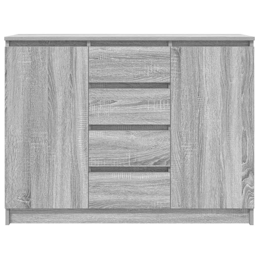 Credenza con Cassetti Grigio Sonoma 100,5x35x76cm in Truciolato - homemem39