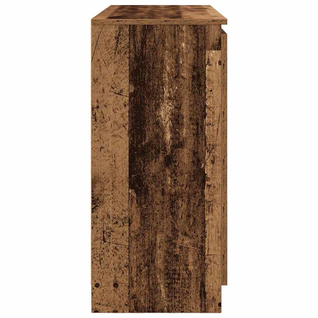 Credenza con Cassetti Legno Antico 100,5x35x76 cm in Truciolato - homemem39