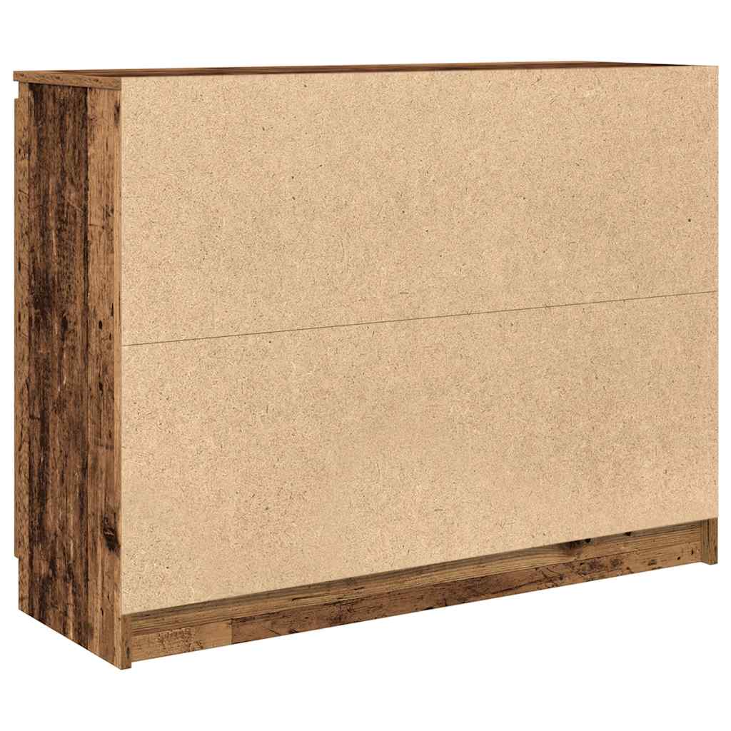 Credenza con Cassetti Legno Antico 100,5x35x76 cm in Truciolato - homemem39