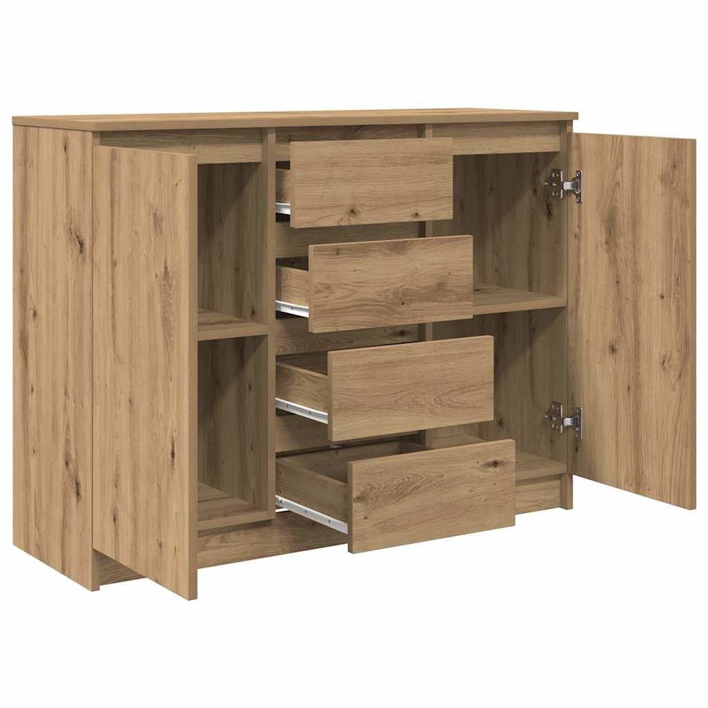 Credenza con Cassetti Rovere Artigianale 100,5x35x76 cm - homemem39