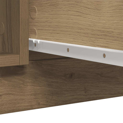 Credenza con Cassetti Rovere Artigianale 100,5x35x76 cm - homemem39