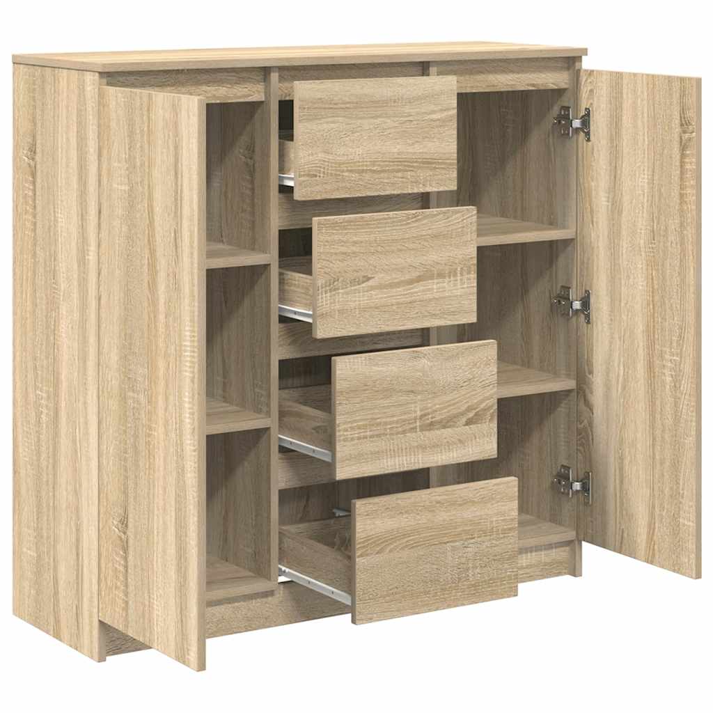 Credenza con Cassetti Rovere Sonoma 100,5x35x98,5 cm Truciolato - homemem39