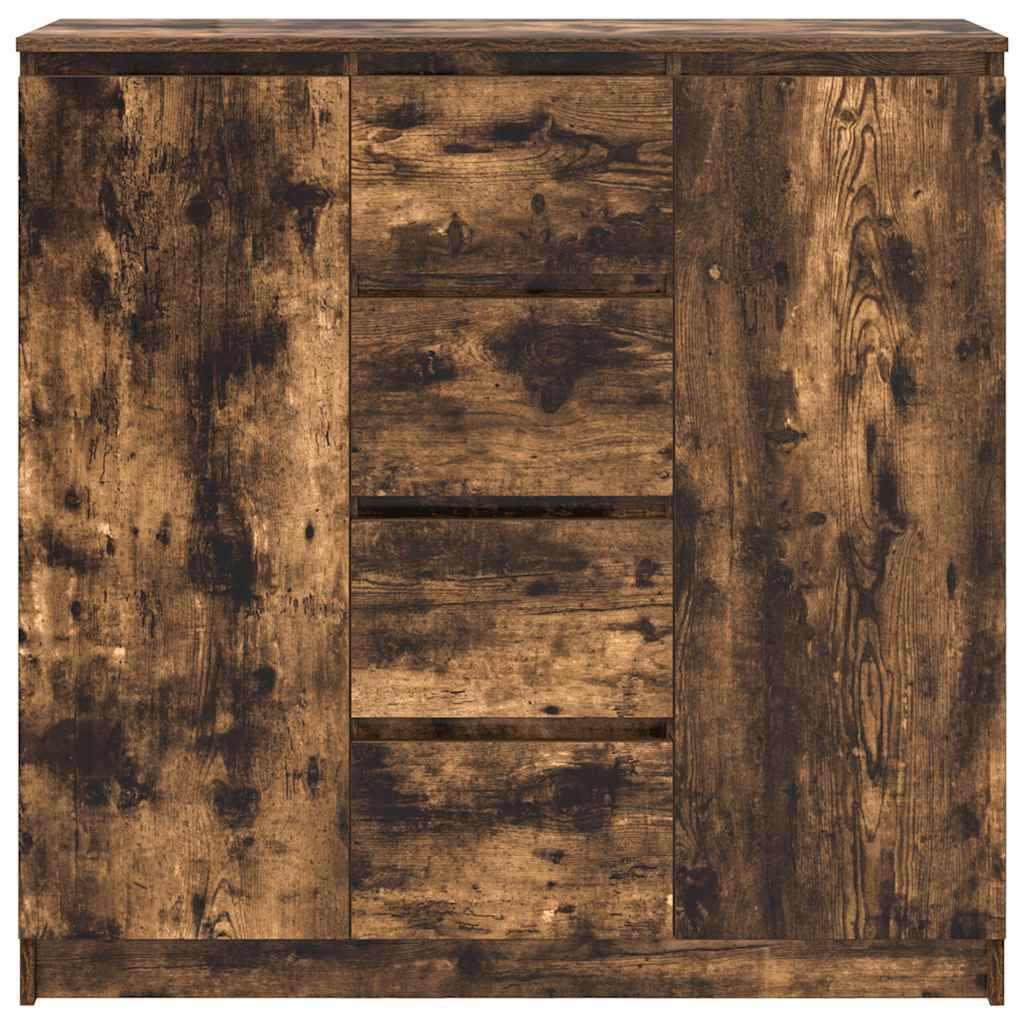 Credenza con Cassetti Rovere Fumo 100,5x35x98,5cm in Truciolato - homemem39