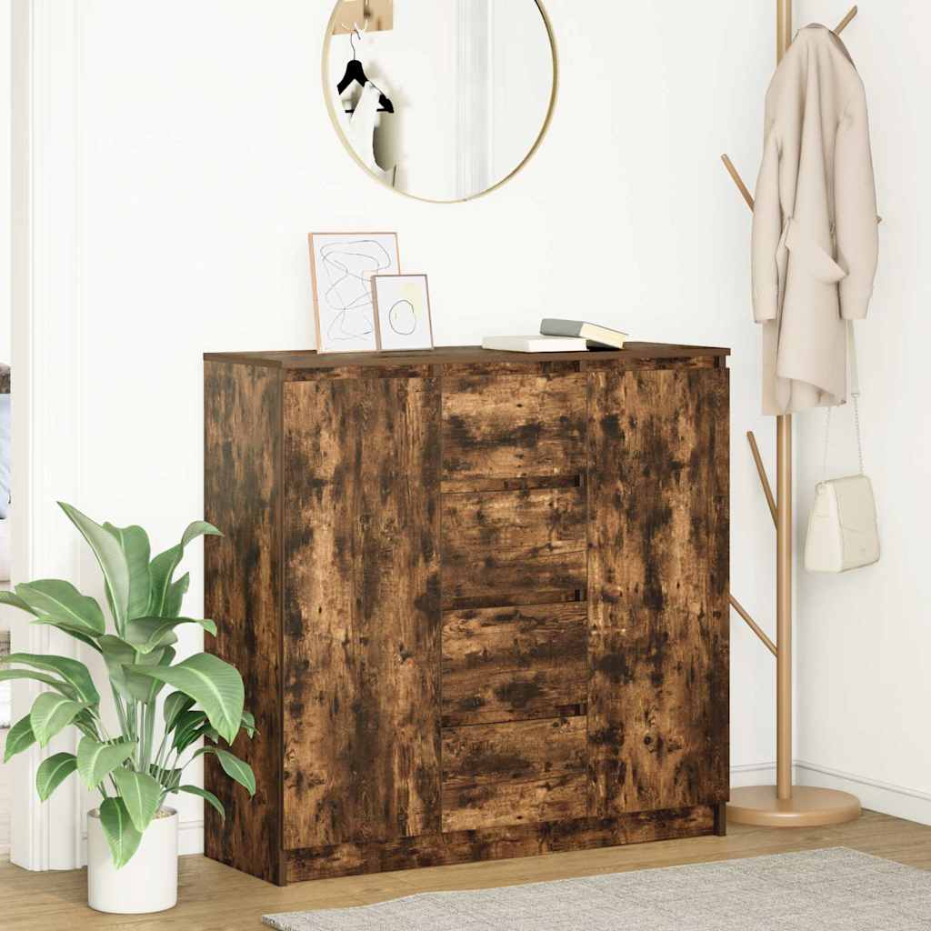 Credenza con Cassetti Rovere Fumo 100,5x35x98,5cm in Truciolato - homemem39