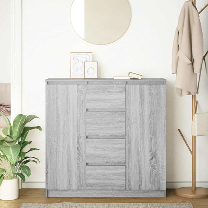 Credenza con Cassetti Grigio Sonoma 100,5x35x98,5 cm Truciolato