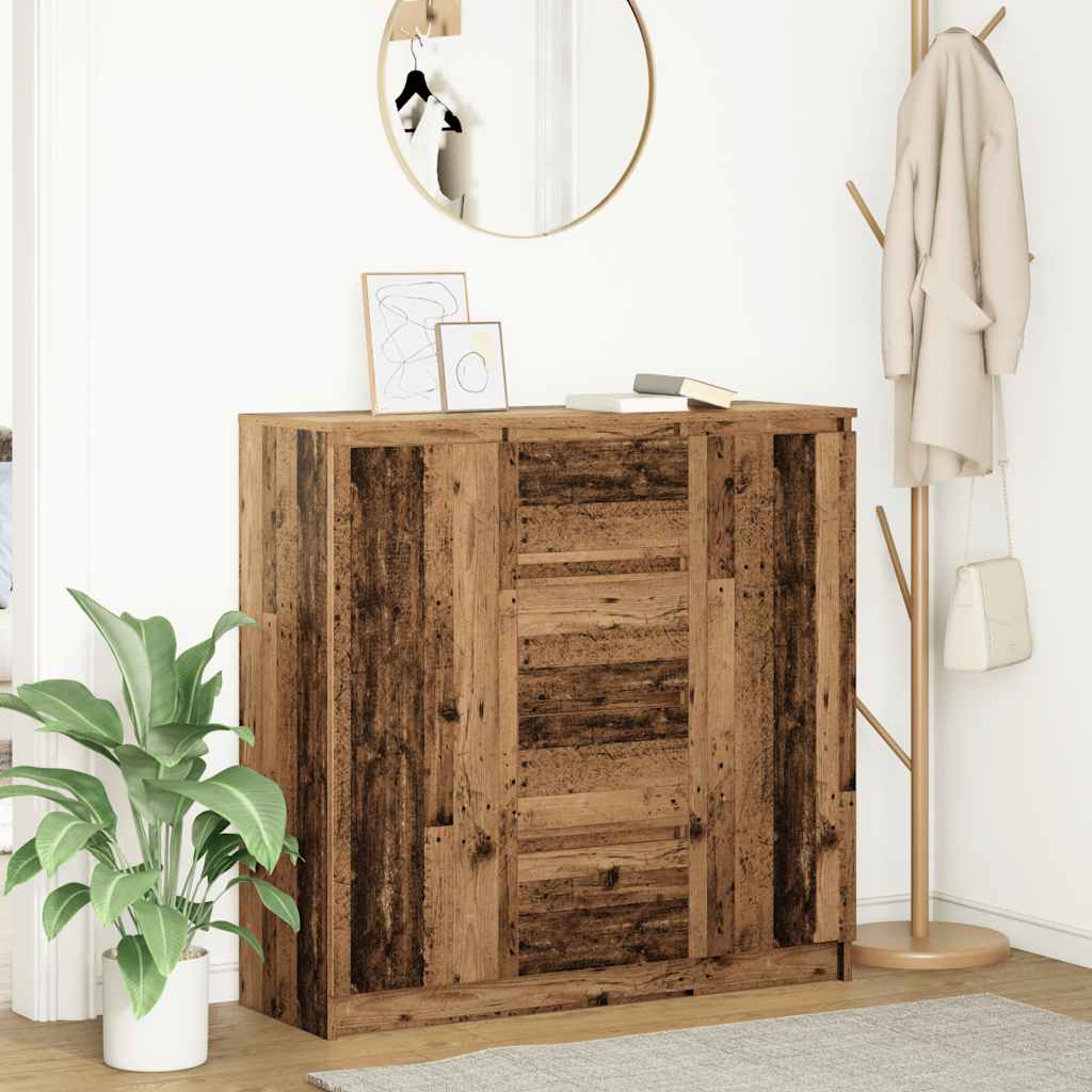 Credenza con Cassetti Legno Antico 100,5x35x98,5 cm Truciolato