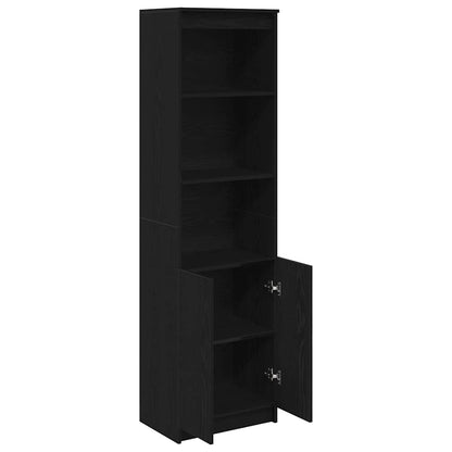 Credenza Rovere Nero 50x35x180 cm in Legno Multistrato - homemem39