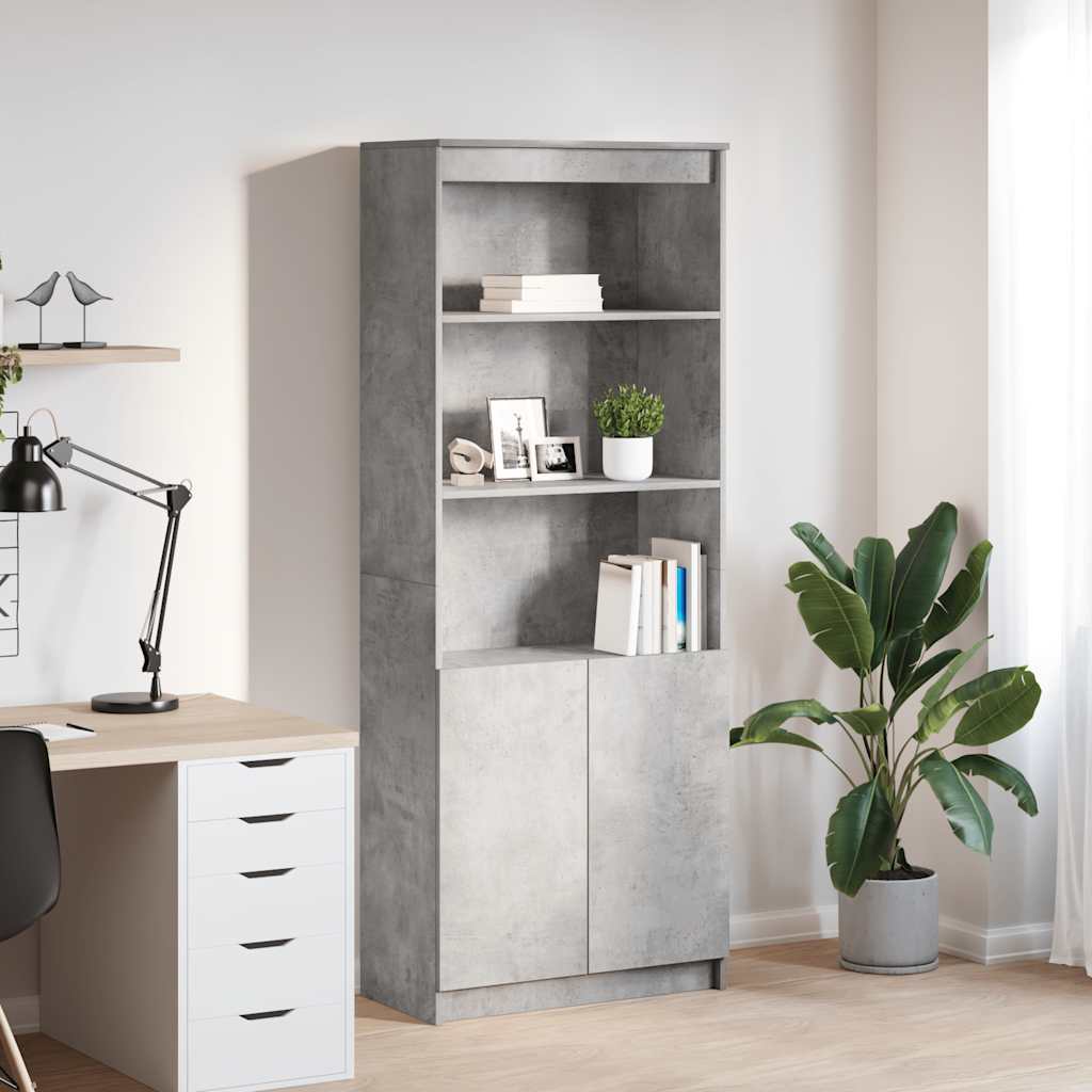 Credenza Grigio Cemento 70x35x180 cm in Legno Multistrato - homemem39