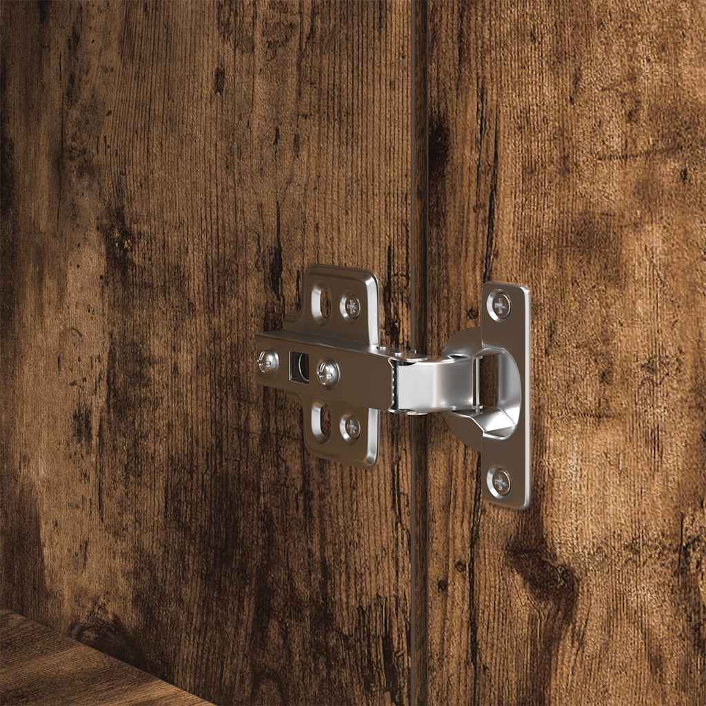 Credenza Rovere Fumo 70x35x180 cm in Legno Multistrato - homemem39