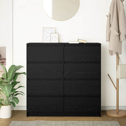 Credenza Rovere Nero 100x35x99 cm in Legno Multistrato
