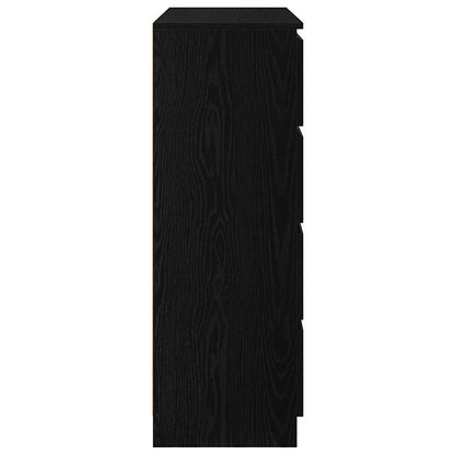 Credenza Rovere Nero 100x35x99 cm in Legno Multistrato