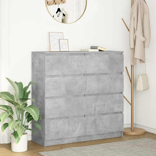 Credenza Grigio Cemento 100x35x99 cm in Legno Multistrato