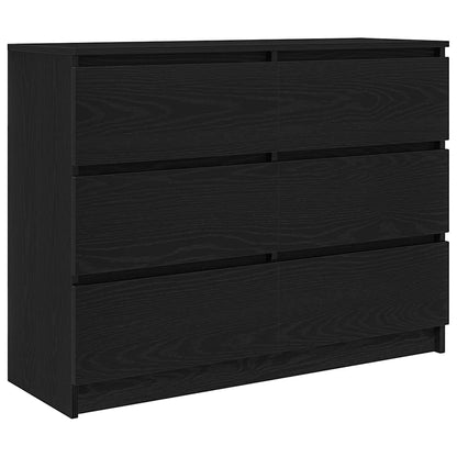 Credenza Rovere Nero 100x35x76 cm in Legno Multistrato - homemem39