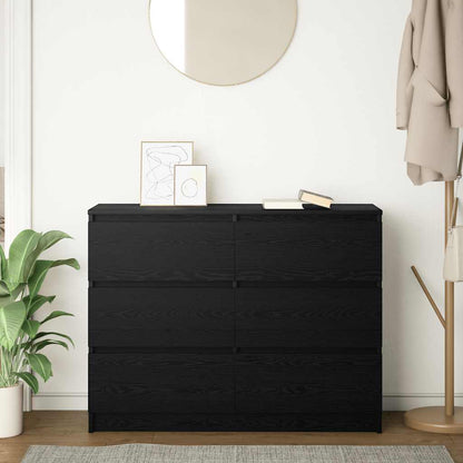 Credenza Rovere Nero 100x35x76 cm in Legno Multistrato - homemem39