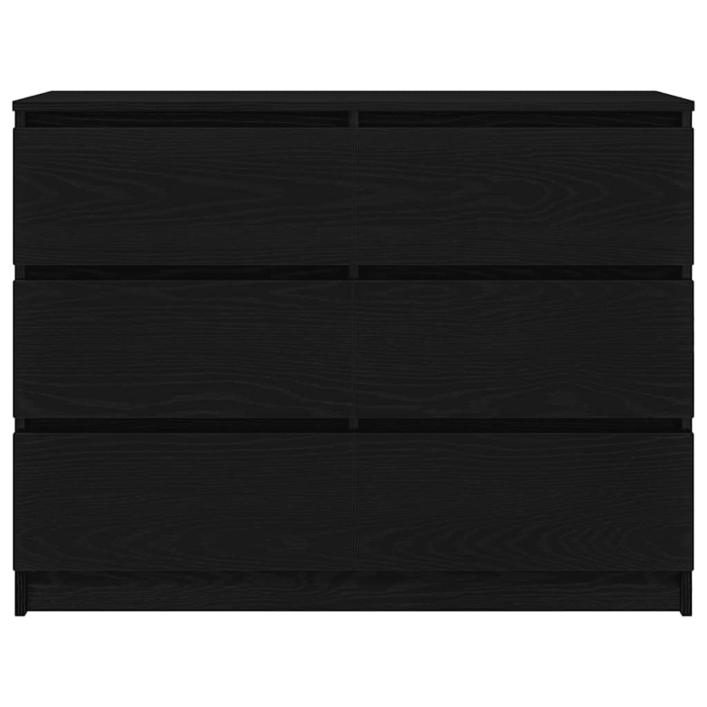 Credenza Rovere Nero 100x35x76 cm in Legno Multistrato - homemem39