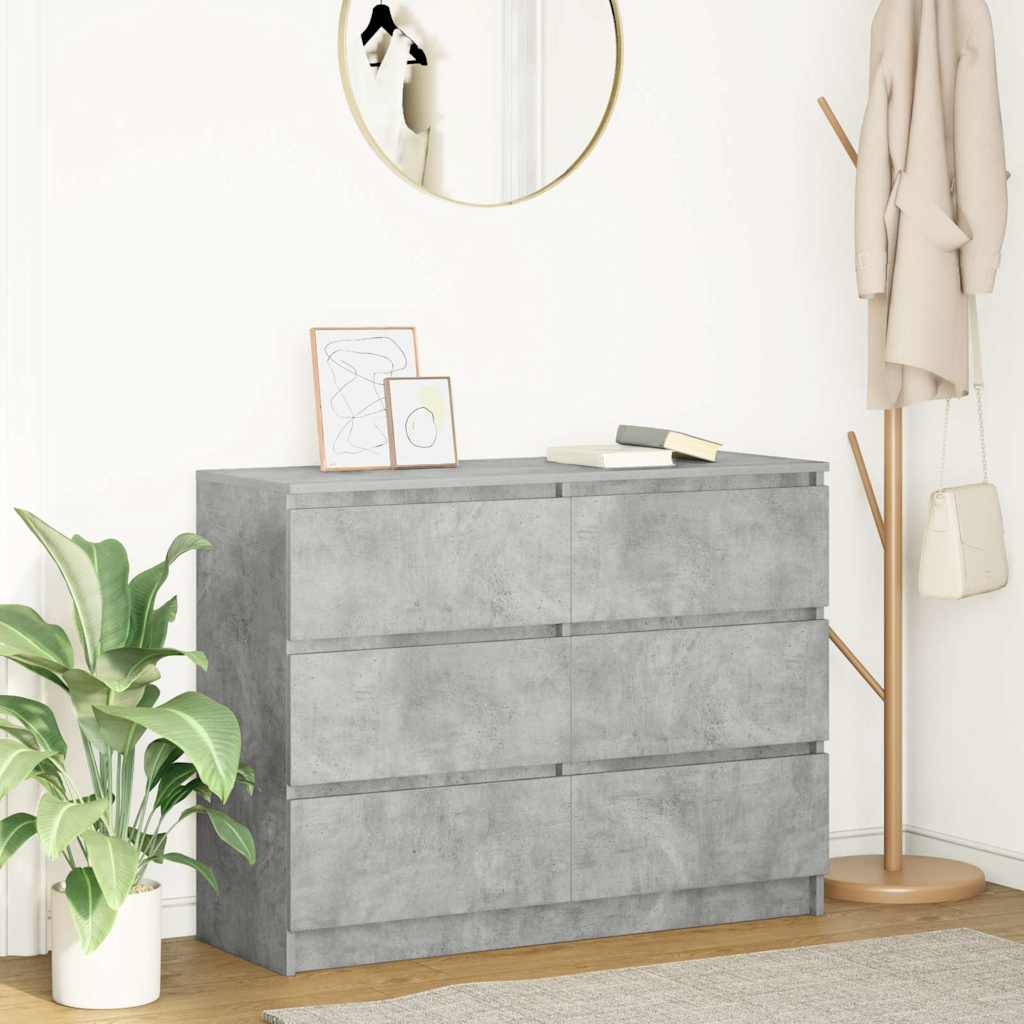 Credenza Grigio Cemento 100x35x76 cm in Legno Multistrato - homemem39