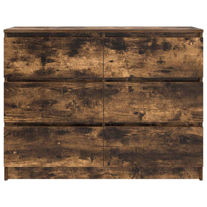 Credenza Rovere Fumo 100x35x76 cm in Legno Multistrato - homemem39