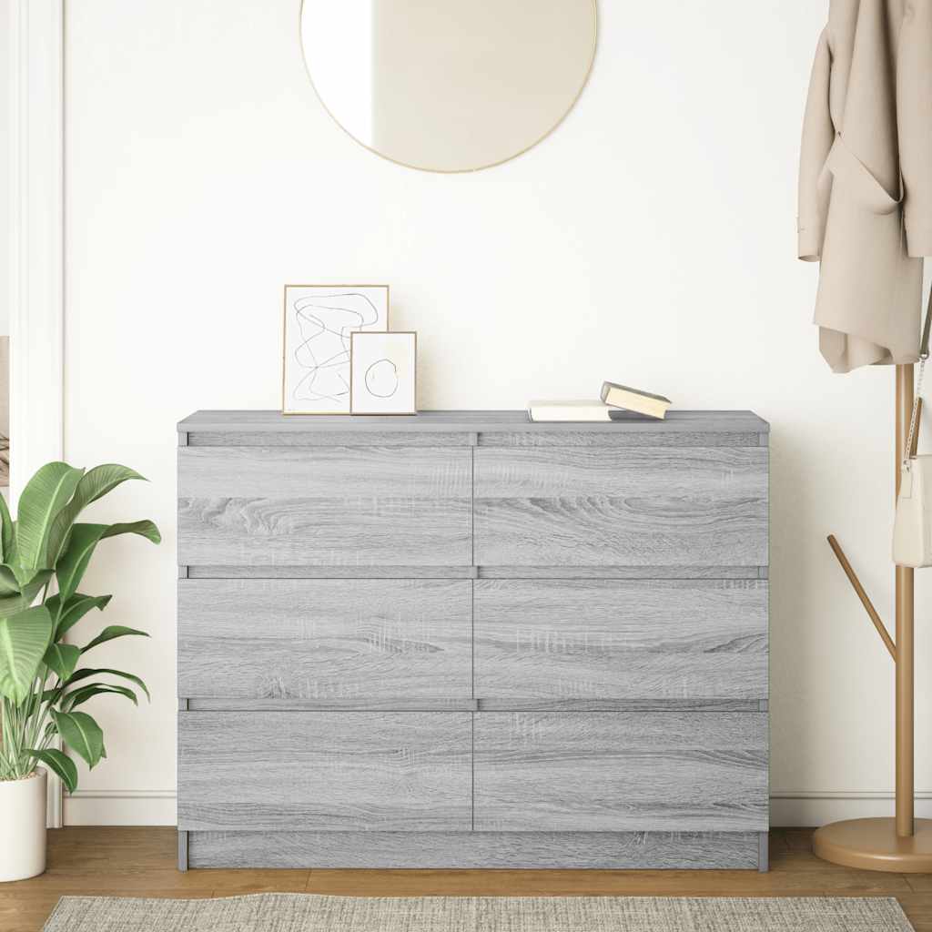 Credenza Grigio Sonoma 100x35x76 cm in Legno Multistrato - homemem39