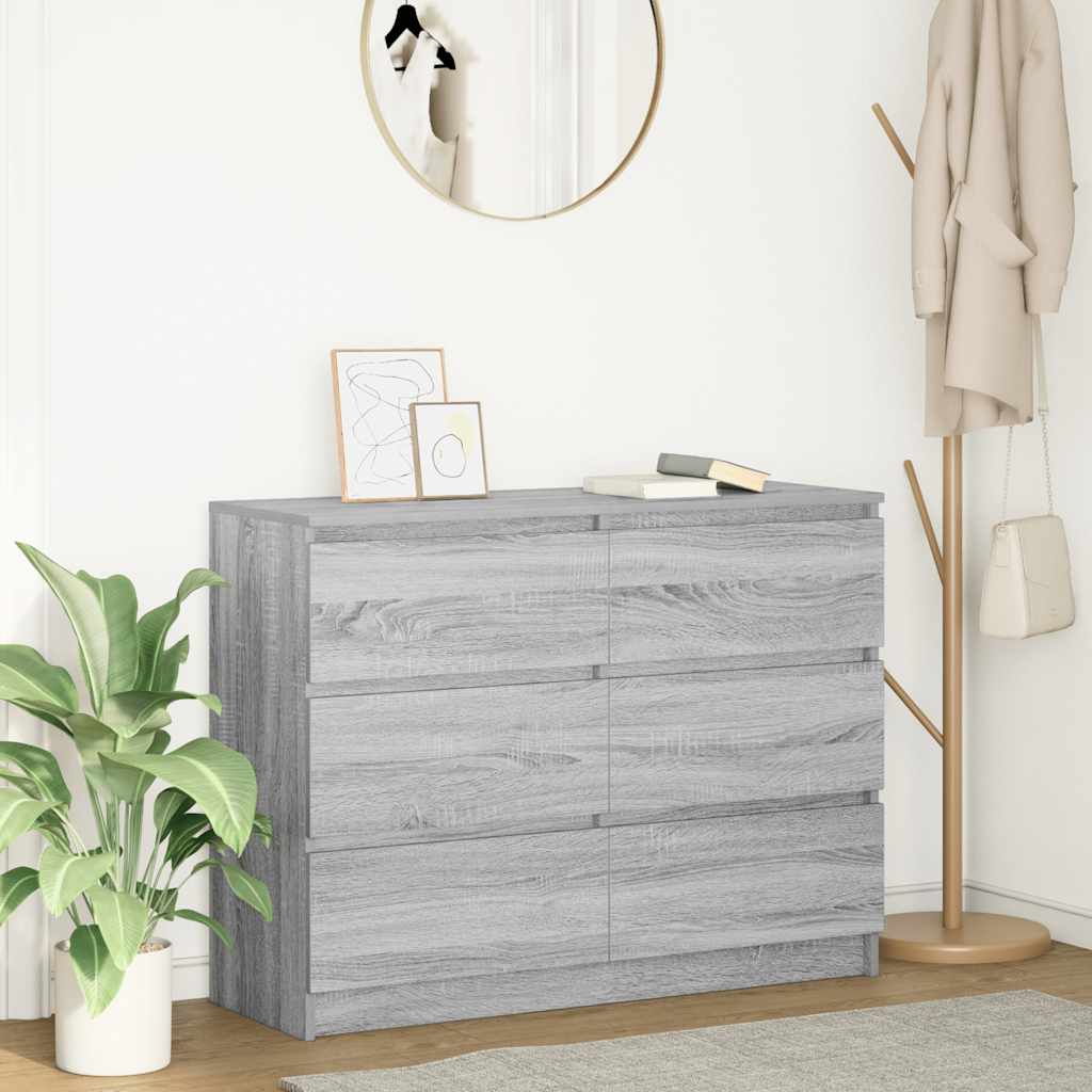 Credenza Grigio Sonoma 100x35x76 cm in Legno Multistrato - homemem39
