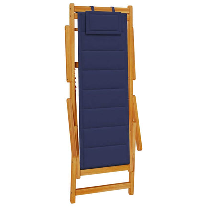 Sedia pieghevole con braccioli legno di acacia blu e Textilene