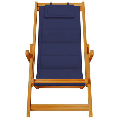 Sedia pieghevole con braccioli legno di acacia blu e Textilene | homemem39