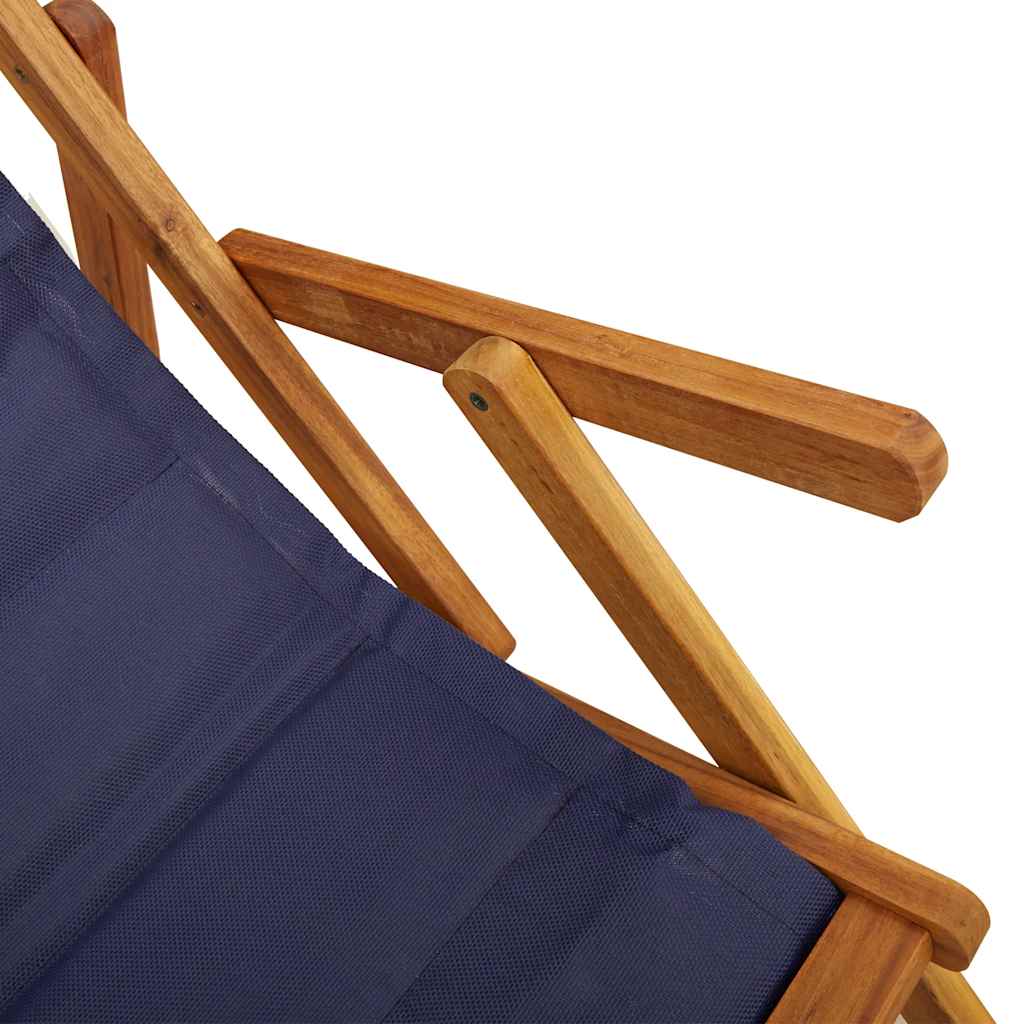 Sedia pieghevole con braccioli legno di acacia blu e Textilene | homemem39