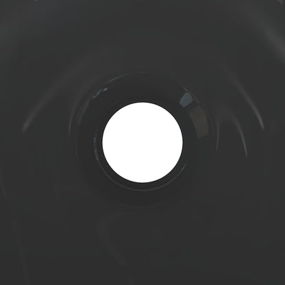 Lavandino Ø28x10 cm in Ceramica Nero Lucido