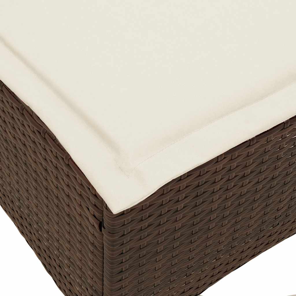 Divano Reclinabile Giardino con Cuscini a L Marrone Polyrattan | homemem39