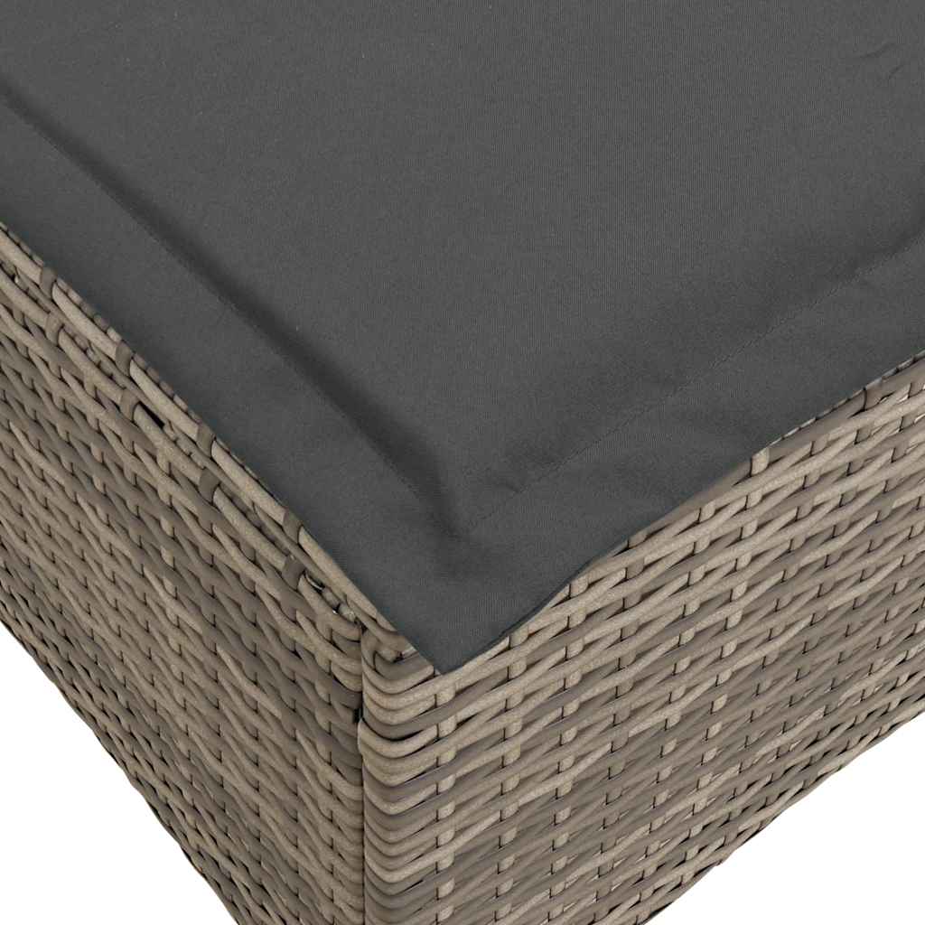 Divano Giardino Reclinabile a L con Cuscini Grigio Polyrattan | homemem39